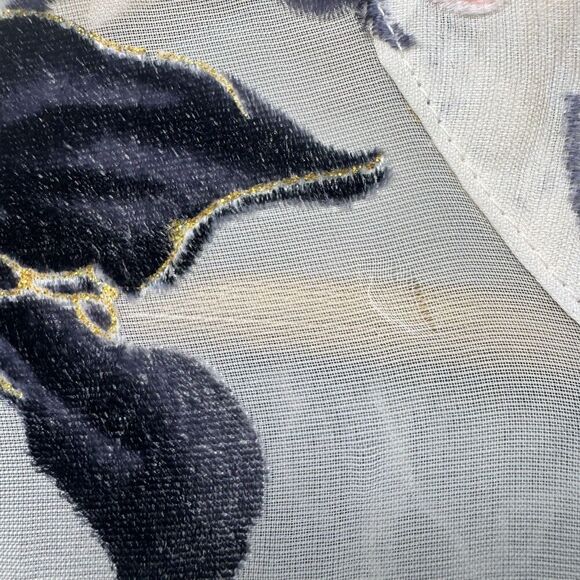 Tribal Womens Floral Velvet Burnout Button Up Top Size L Whimsigoth Fairy Boho - Picture 6 of 8